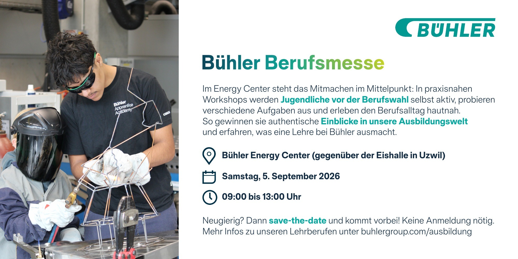 Einladung zur Bühler Berufsmesse am 5. September 2026